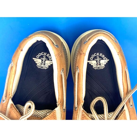 Dockers Beacon Boat shoes Camel Tan suede leather upper 10W Men's pre-owned EUC - Picture 4 of 4